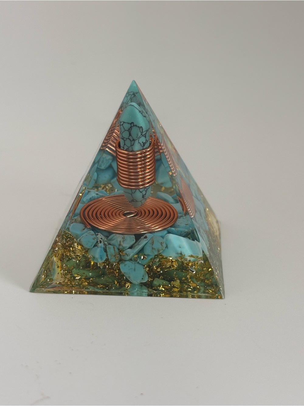 Turquoise Orgone Pyramid | Copper Coil Energy Generator